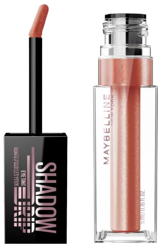 Maybelline New York Chroma Flüssiger Lidschatten, Metallic Chrom-Finish & 16H Halt, Schmelzende Perlen für leuchtenden Augen-Schimmer & intensiven Glanz, Quartz, 5 ml