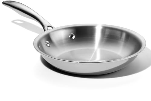 LEGEND COOKWARE 5-Ply Stainless Steel 8-Inch Frying Pan - Induction Compatible, Oven Safe 800°F - Non-Toxic, No Coatings - Even Heating, Won't Warp - Built to Last Generations