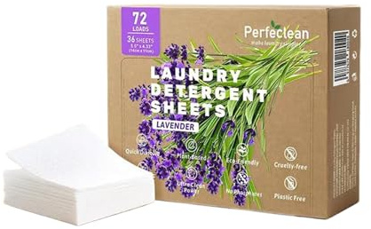 Tvättmedelsblad, tvättmedelsblad, tvättblad för tvättmaskinen, Eco tvättremsor perfekt som resetvättmedel, sköljmedel, blad för alla tvätt, tvättmedel, 36 st
