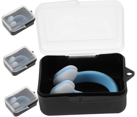 HOLIDYOYO 4 Pezzi Clip Naso Nuoto Silicone Antiscivolo con Custodia Tappi Naso Piscina Impermeabili per Adulti Protezione Contro Acqua per Nuoto e Immersioni