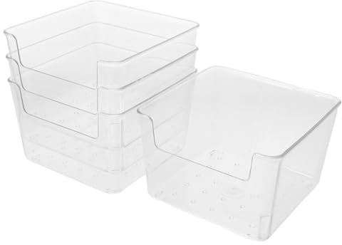 Angoily 4 Stück Hamster Sandbad mit Rutschfestem Boden Transparente Quadratische Grabbox für Kleintiere Wie Meerschweinchen und Mäuse Leichte Kunststoff Badewanne für Unterwegs