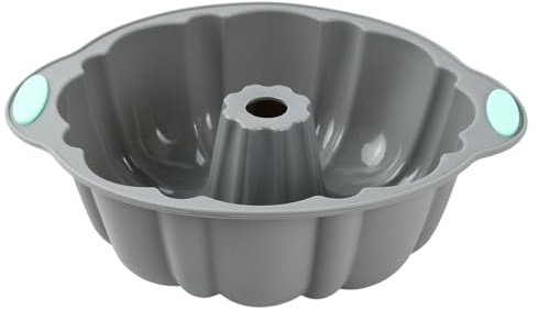 FooYee Fluted Ring Pan Silicone, Reusable Silicone Donut Mould, Non-Stick Baking Moulding Tin, Nonstick & Leakproof Carbon Steel Round Cake Pan Tray Baking Dish for Delicious Bread
