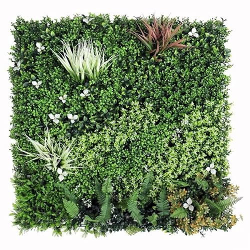 naturing monde - Jardín Vertical Artificial | Secreto | Panel Vegetal Artificial 100 x 100 cm, Verde, HDPE, Garantía UV | Ideal para Paredes, Recepciones y Terrazas