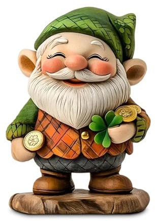 Aurelx Ireland Geschenk Holz Deko, 2D Flache Holzfiguren mit Vierblättriges Kleeblatt, Kreative Figuren Deko für Wohnzimmer, Flur, Büro, Tisch, Ideal Ireland Geschenke für Reisende