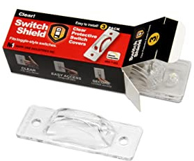 Clear Light Switch Guards, 3 - Pack | Toggle Style | Child Safety Cover | Light Switch Protection | Two Levels of Security | Home and Office