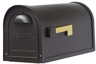 Special Lite Classic Curbside Mailbox - Black Aluminum Mailbox for Post Mount - SCC-1008-BLK