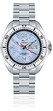 CHRIS BENZ ONE Man 200M Taucheruhr mit Metallband, Karibikblau