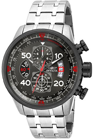 Invicta Men's 17204 AVIATOR Analog Display Japanese Quartz Silver Watch