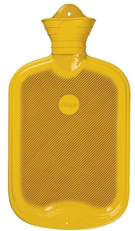 Sänger FSC® Naturgummi-Wärmflasche 0,8 Liter – Nachhaltige Wärmflasche aus FSC-zertifiziertem Naturlatex – TÜV geprüft – British Standard 1970:2012 – Gelb