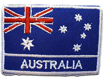 Catch the Patch Australien Aufnäher zum Aufbügeln 5 x 7,4 cm Bügelbild für Erwachsene Kinder mit Original Nationalflagge, Reisemotiv Souvenir Patches