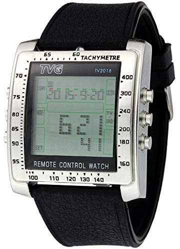 Reloj digital para hombre de Fenkoo con mando a distancia para TV, DVD y alarma, diseño militar, correa de silicona