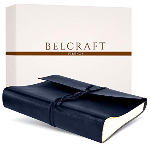 Tivoli Fotoalbum aus recyceltem Leder, Handgearbeitet in klassischem italienischem Stil, Geschenkschachtel inklusive, A4 (23x30 cm) Ozean