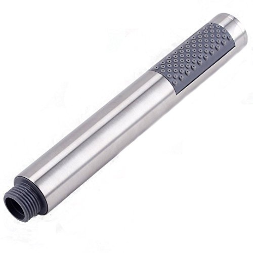 Modern Shower Head High Pressure Cylindrical Handheld Water Saving Shower Head with Rubber Nozzles Power Spray for Bath Taps - Chrome