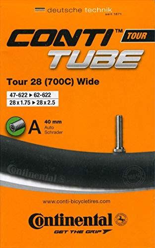 Continental Fahrrad Schlauch Tour 28 Wide // 28x1.75-2.50´´, Ausführung:AV 40 mm, schwarz