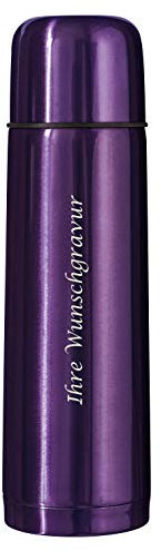 Edelstahl Isolierkanne mit Gravur / Thermosflasche / Thermoskanne / Farbe: lila