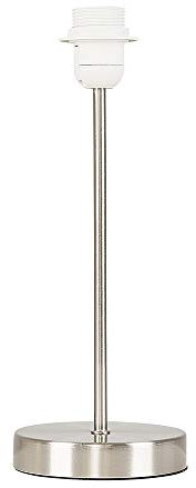 Modern Standard Table Lamp Base in a Brushed Chrome Metal Finish