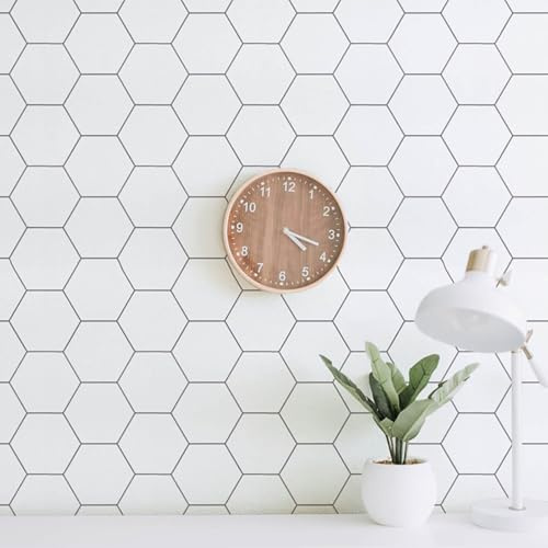 Fiula Kitchen Peel and Stick Wallpaper White Wallpaper Modern Contact Paper for Cabinet Bathroom Backsplash Renter Friendly Self-adhesive Waterproof Removable Vinyl Papel Tapiz Para Cocina 17.3×78.7