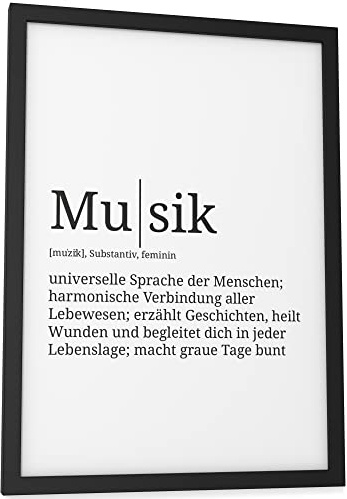 Papierschmiede® Definition: Musik, DIN A4 (21x30 cm), Poster für Wohnzimmer, Schlafzimmer, Küche, Esszimmer, Wandbild Geschenk Wanddeko - ohne Rahmen