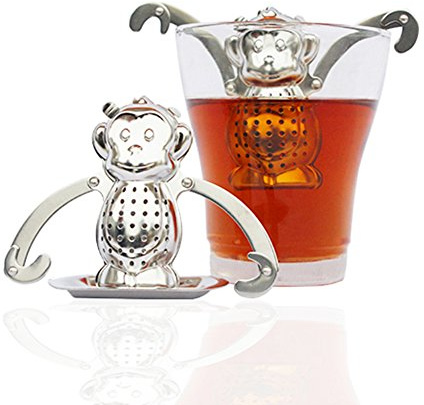 Stainless Steel Tea Strainer,Tea Infuser, Monkey Shape Tea Ball,Loose Tea Leaf Infuser Ball Strainer Filter Diffuser,for Loose Leaf Tea, Herbal Tea, Mugs Teapots