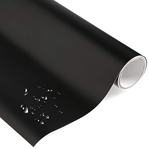 timalo® Premium Möbelfolie selbstklebend uni matt Küchenfolie Klebefolie zum Bekleben von Möbel, Türen PVC Folie Küche Bastefolie Türfolie | Schwarz-M-200x63cm