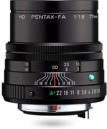 Téléobjectif HD PENTAX-FA 77 mmF1.8 Limited Black Limited Medium Prim, revêtement HD haute performance, revêtement SP, diaphragme rond, corps en aluminium usiné