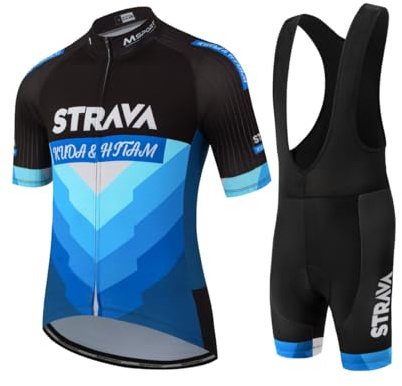 Msport Fahrradbekleidung Herren, Komplettanzug für Rennräder und Mountainbikes mit 5D-Gel-gepolsterten Shorts - Mod 01 XL