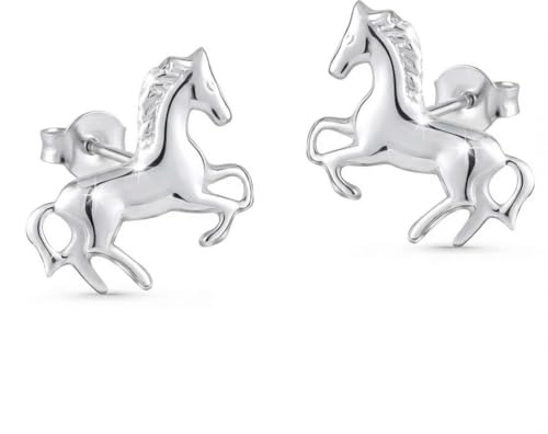 FIVE-D Ohrstecker Ohrringe Pferd Pony Galopp 925 Silber
