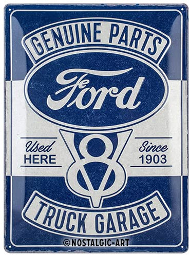Nostalgic-Art Targhe Ford Truck Garage – Idea Regalo per Accessori per Auto, in Metallo, Design Vintage, 30 x 40 cm
