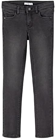 NAME IT Flickor byxor, Svart denim, 146 cm