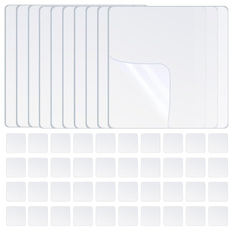 COUMENO Lot de 50 carrés de montage, 2-3/8 pouces, adhésifs double face pour murs, coussinets en gel adhésifs double face, ruban adhésif amovible, résistant, nano bâton mural, lavable, transparent, 60