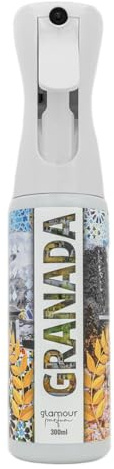 GLAMOUR PARFUM - Granatäpple Home Air Freshener - 300 ml - Sprayer med blommig och träig arom - Textil Air Freshener Spray - att spraya på säng eller gardiner - Återanvändbar