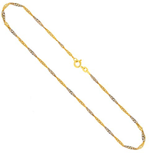 EDELIND Goldkette Damen Herren 585 Echtgold - Singapurkette - 14k Halskette mit Geschenkbox