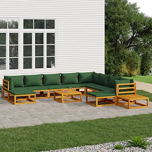 Tidyard 12-TLG. Gartenlounge Set, Balkon Lounge Sofa, Gartensofa Lounge, Terrassensofa, Loungesofa Outdoor, Loungemöbel Garten Holz, Gartenmöbel für Draußen, Massivholz