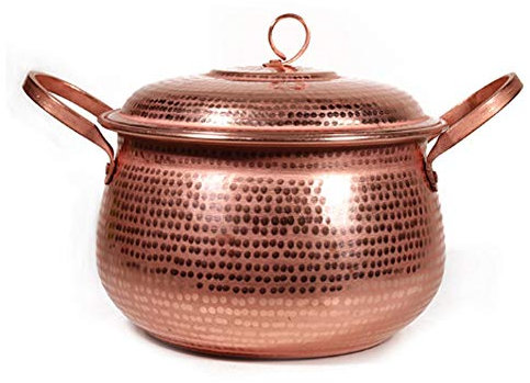 OQHAIR Pot en cuivre Pur ragoût Soupe à Vapeur Violet Casserole Profonde Vapeur Fait à la Main Pot à Soupe Chaud Pot en cuivre Fait à la Main Double Pots