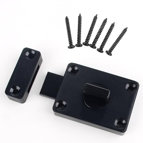 MINMHDONGX Sliding Door Lock barn Door Lock/Wooden Fence Door Lock Boat Window Lock Interior Door Lock (Black)