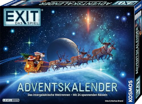 KOSMOS 684488 EXIT - Das Spiel - Adventskalender: Das intergalaktische Wettrennen, mit 24 spannenden Rätseln ab 10 Jahre, Escape Room Spiel vor Weihnachten