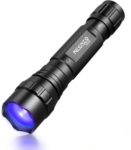 KEENZO Lampe Torche UV 395nm LED Lumière Noire Réglable Torche Puissante Mini Lampe de Poche UV pour Détecteur Taches D'urine D'animaux Domestiques