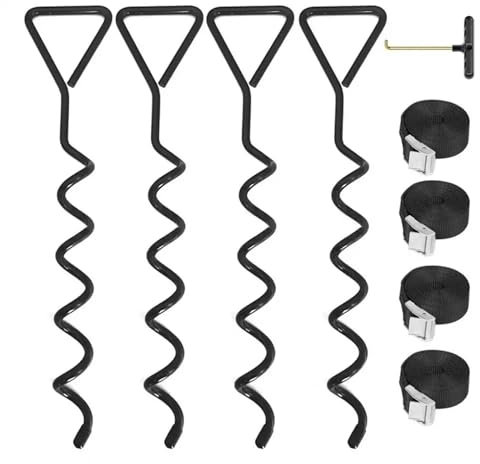 BUUNHI Trampolinzubehör Bodenheringe Sichern Trampolin Fest Fixiert Zelt Peg Set Trampolin Kit Boden Heringe Trampolin Ersatzteile(Black)