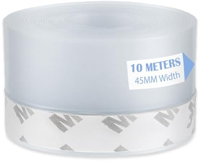 Fanchu Tür Dichtungsband Selbstklebend, 10 Meter Multifunktions Transparent Türdichtung Selbstklebend, Staubschutz, Winddicht, Zugluftstopper Schalldicht, 45mm