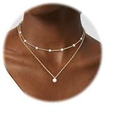 Kakonia 14K Gold Perlen Kette Damen Frauen Halskette Goldkette Perlenkette Choker Kette Gold Halskette Kette Süßwasserperlen Halskette Frauen Geschenke Schmuck Damen