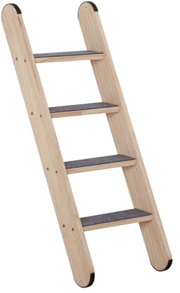 SHENGOCASE Katzenleiter aus Massivholz, für Indoor-Katzen und kleine, mittelgroße Hunde, Treppenstufe für Fensterbett, Wandklettermöbel (80 cm)