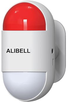 ALIBELL Persönlicher Alarm 120dB Sirene, Notfall Knopf Sicherheits System | für Haus / Geschäft / Fabrik, 1 Sirene (Batteriebetrieben & Plug-in Netzbetrieb)