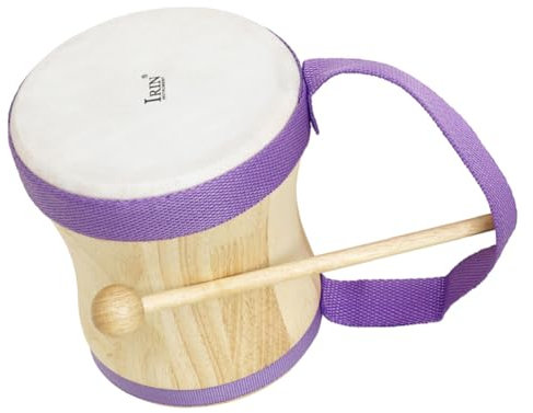 TOYANDONA Handtrommel Holz Tragbar Mit Stick Schafsfell Klang Pädagogisches Musikinstrument Für Junge Mädchen Rhythmus Kreativität Frühkindliche