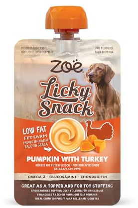 Zoe Licky Snack, Natural Dog, Puppy Treat, Pumpkin &Turkey, 85g | Dog Training Treat. Food Topper. Natural Ingredients.