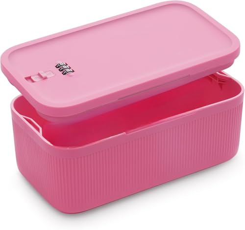 Sightday Abschließbare Aufbewahrungsbox, Medizin-Aufbewahrungsbox, Kühlschrankschloss Box für Küche/Zuhause/Schule/Kühlschrank/persönlich/Reisen/Büro/Handy (Rosa)