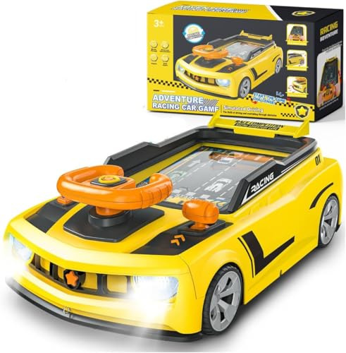 deAO Juguete de Volante con Luz y Sonido, Volante de Simulación de Juguete | Juego de Volante Carreras Simuladas para Niños con Ruedas y Ventosas de Sujeción, Juguetes Regalo Educativos de 3+ Años