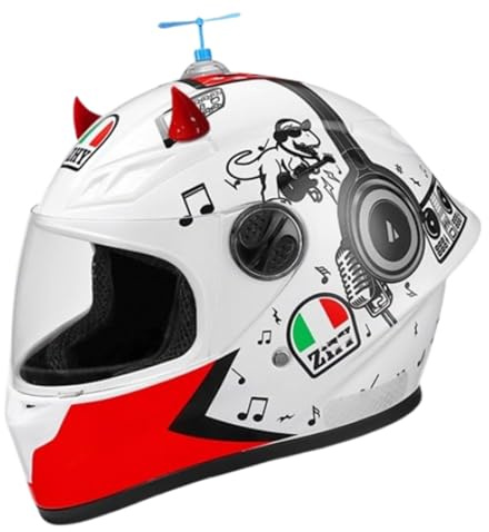 Casque Intégral pour Enfants, Moto, Scooter Électrique, VTT, Homologué ECE avec Pare-Soleil pour Garçons Et Filles De 3 À 10 Ans G,48-54cm