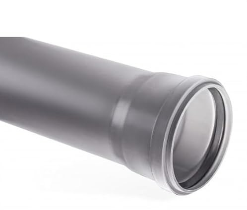 HT-Rohr DN 75 1000 mm mit Dichtung Abwasserrohr Abflussrohr Grau PP Kunststoff | Abflußrohrsystem DN 75x1000mm Ablauf | Kanalrohrsystem | komplettes HT-System