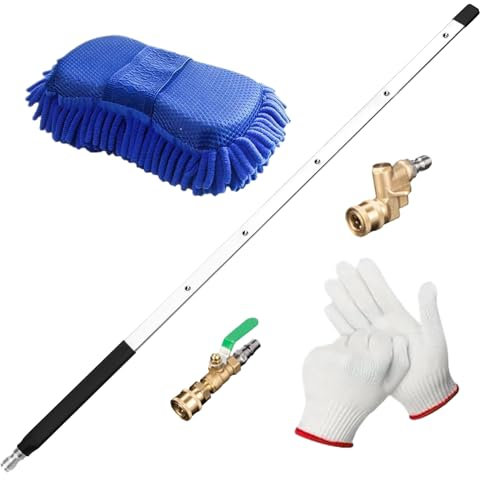 Detergente per radiatori - Spurgo e detergente per radiatori, asta di lavaggio da 61 cm, con ugelli e rapidi per riscaldamento auto, campeggio, casa, grondaia