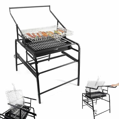 ZenSeFarin Parrillas De Carbón Giratorias De 360°, Parrilla De Barbacoa Giratoria De Acero Inoxidable, Parrilla De Carbón Portátil, Estufa Al Aire Libre para Camping, Barbacoa, Picnic, Fiesta
